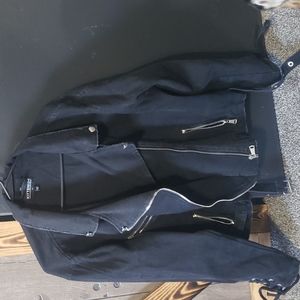 Kittenish black jean moto jacket